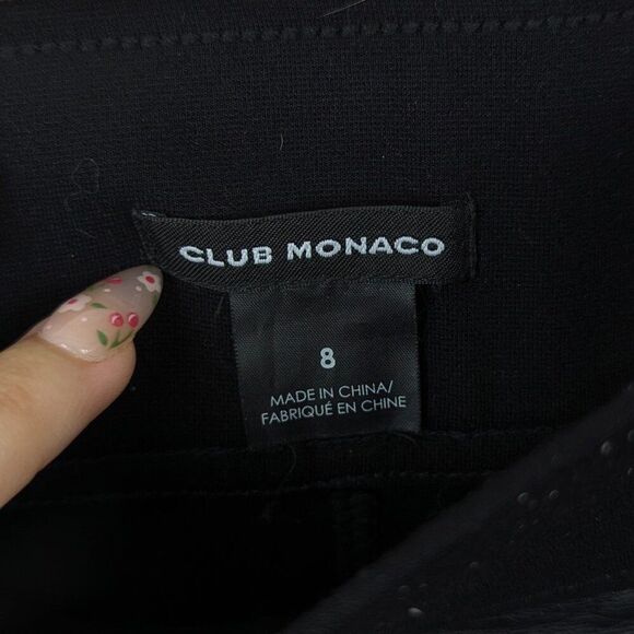 Club Monaco | Black Coated Front Leggings Size 8 - Picture 5 of 7